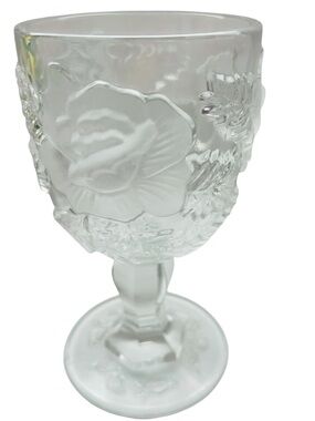 Madonna Inn Wild Rose Clear Glass Goblet Glass